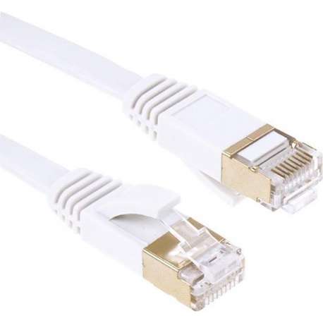 2M Ethernet Netwerk Kabel CAT7 | Gold Plated |  Wit / White |  Tot 10GBps |Snelle LAN RJ45 Kabel| Premium Kwaliteit