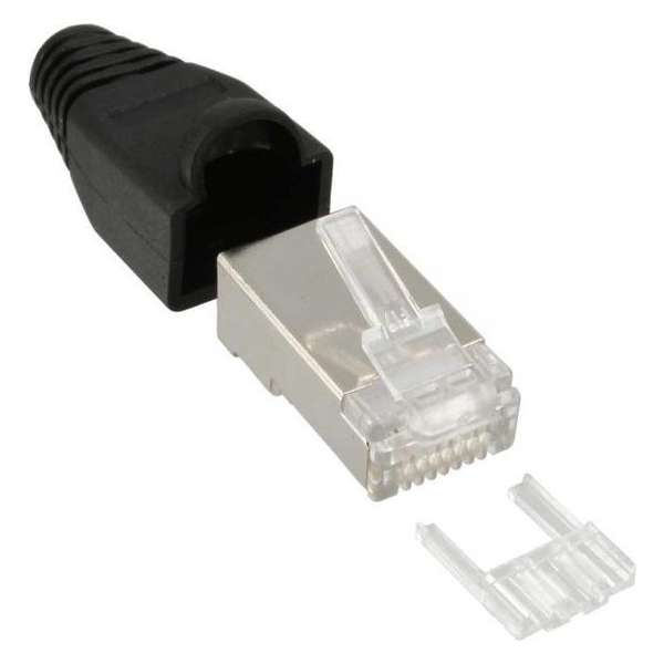 InLine Easy-Use RJ45 krimp connectoren voor CAT6 F/UTP patch kabel - 100 stuks / zwart