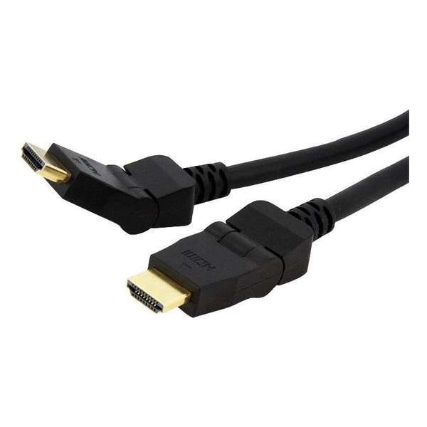 StarTech.com - 1.4 High Speed HDMI kabel - tweezijdig flexibel haaks - 1 m - Zwart