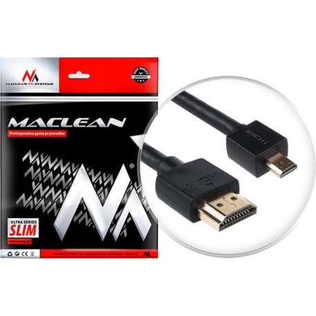 HDMI-microHDMI ULTRA SLIM v1.4 2 m kabel Maclean MCTV-722