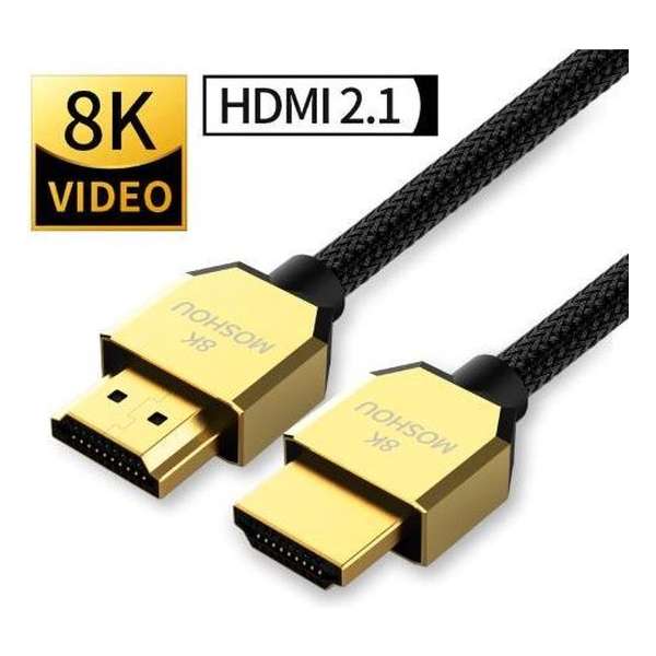 DrPhone MOSHOU Series HDMI naar HDMI 2.1 Kabel - 8K 60Hz - 4K 120Hz - 48Gbps - Ultra Hoge Snelheid - HDR 10 & eARC – 0,5 Meter