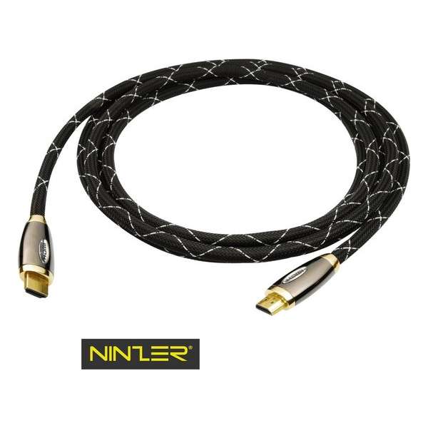 Ninzer® Premium HDMI kabel 3D, HD, FHD, 4K vergulde connectoren 1,5 meter