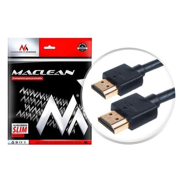 HDMI-kabel 4 mm Dun 1.4 3D FullHD SLIM 0,5 m