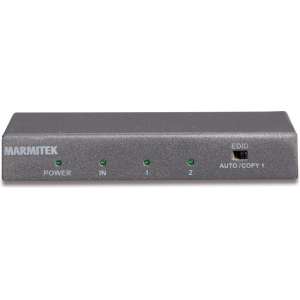 Marmitek SPLIT 612 UHD 2.0 HDMI splitter | 1 in / 2 uit | 3D | 4K60 (4:4:4) | HDCP 2.2 | metalen behuizing