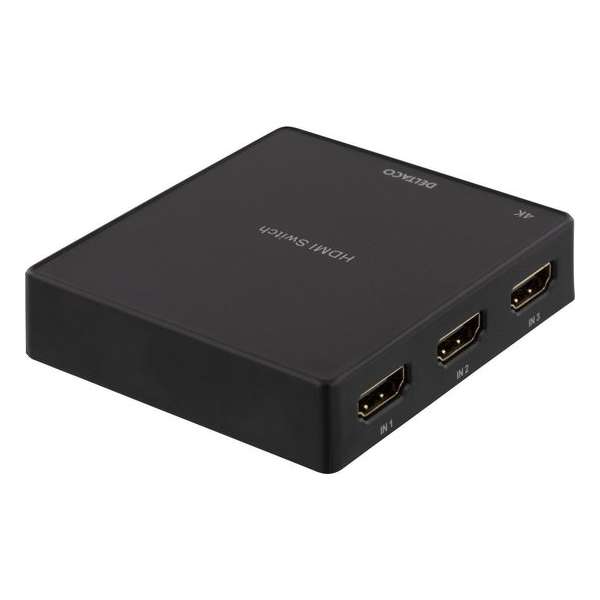 DELTACO HDMI-5000, 4K HDMI-switch - 3 inputs naar 1 output - 3.5 mm en S/PDIF out - Zwart