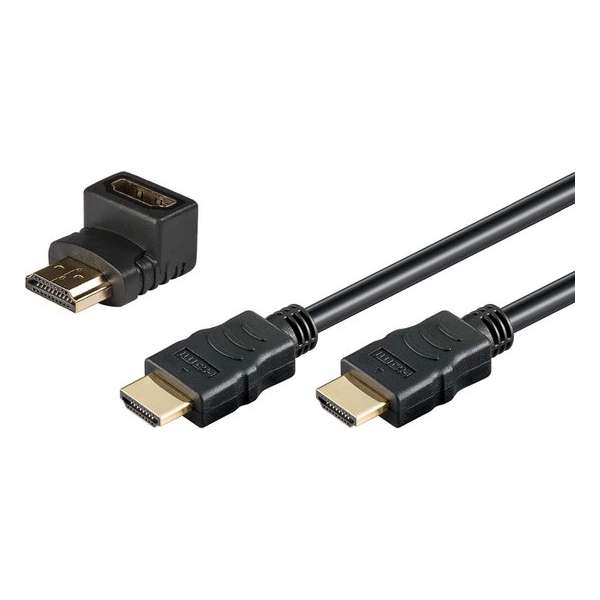 HDMI Kabel - 3 meter + 90° adapter