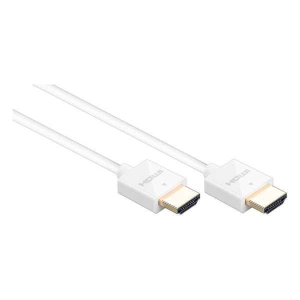 Goobay Dunne HDMI kabel - versie 1.4 (4K 30Hz) / wit - 2 meter