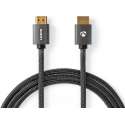 Nedis High Speed HDMI-kabel met Ethernet | HDMI™-Connector - HDMI™-Connector | Gun Metal Grey | Gevlochten Kabel | 2.0 m