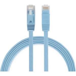 1m CAT6 Ultra dunne Flat Ethernet netwerk LAN internet kabel (1000Mbps) - Blauw