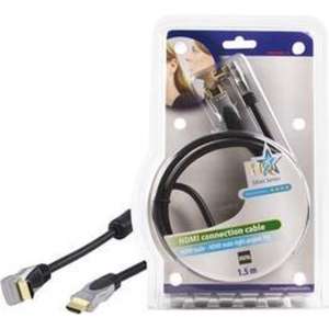 HQ - 1.3 HDMI kabel - eenzijdig haaks - 1.5 m - Zwart