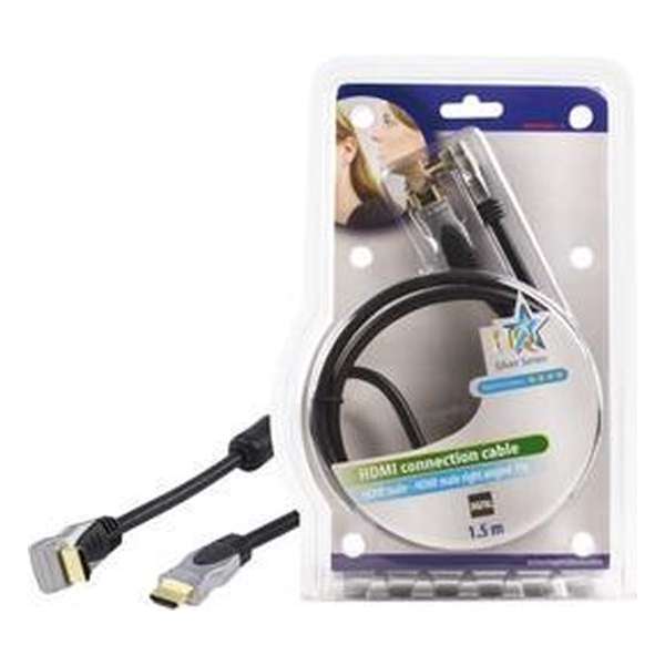 HQ - 1.3 HDMI kabel - eenzijdig haaks - 1.5 m - Zwart