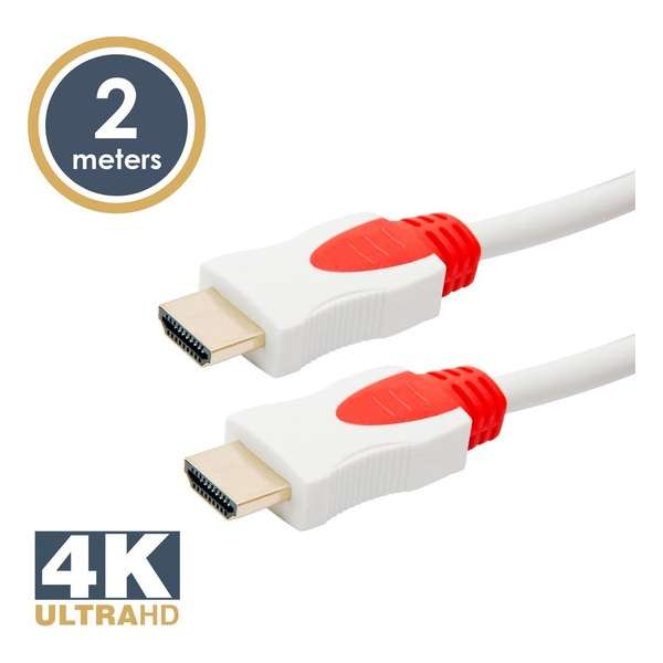 DELIGHT - HDMI Kabel - 4K ULTRA HD - 24K Gold Plated - WIT - 2 Meter