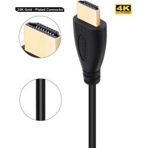 DrPhone Hi-Speed® HDMI naar HDMI kabel - 4K ULTRA HD - 15 Meter - 1.4v Hoge Snelheid - Goud verguld - Zwart