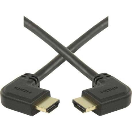 Coretek HDMI kabel - 90° haakse connectoren (links/rechts) - versie 1.4 (4K 30Hz) - 0,30 meter