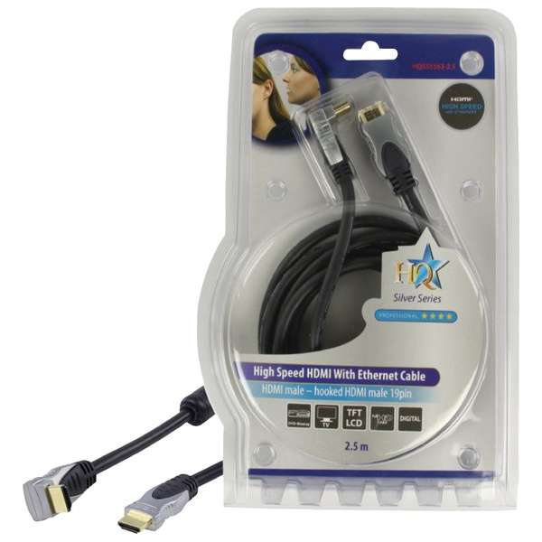 HQ 2.5m HDMI M/M HDMI kabel 2,5 m HDMI Type A (Standaard) Grijs