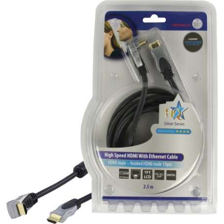 HQ 2.5m HDMI M/M HDMI kabel 2,5 m HDMI Type A (Standaard) Grijs