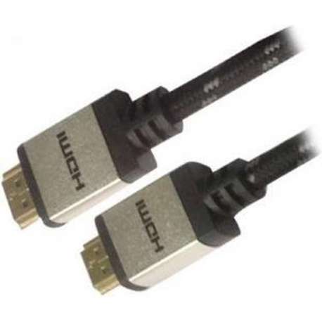 ADJ 300-00070 A/V Cable [HDMI 2.0 4K, M/M, 3M, Cotton Black/Silver, BLISTER]