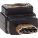 Verloopstekker, HDMI Male - Contra Female, Haaks 270 Gr.