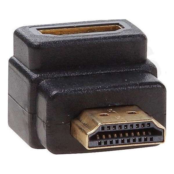 Verloopstekker, HDMI Male - Contra Female, Haaks 270 Gr.