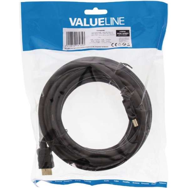 Valueline High Speed HDMI kabel met ethernet 5 m