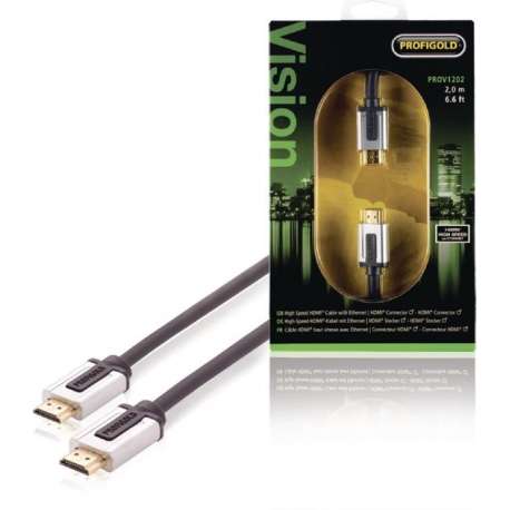 Profigold PROV1202 High Speed Hdmi-kabel met Ethernet Hdmi-aansluiting - Hdmi -aansluiting 2,00 M Zwart