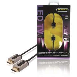 Profigold Prol1212 High Speed Hdmi-kabel met Ethernet Hdmi-connector - Hdmi-connector 2,00 M Zwart