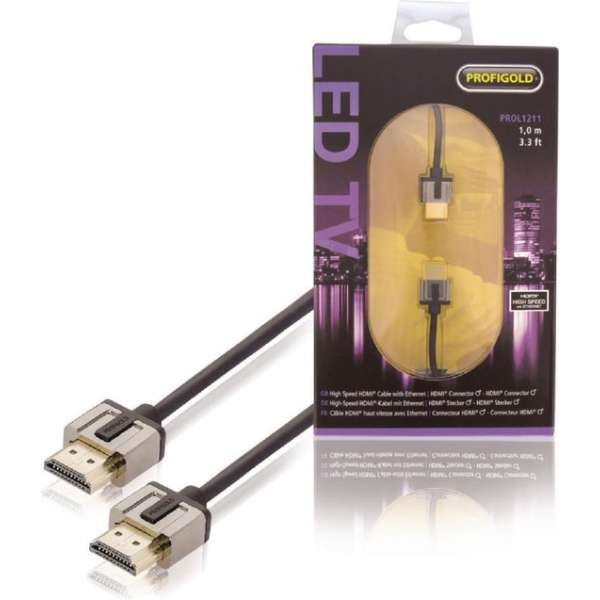 Profigold Prol1211 High Speed Hdmi-kabel met Ethernet Hdmi-connector - Hdmi-connector 1,00 M Zwart