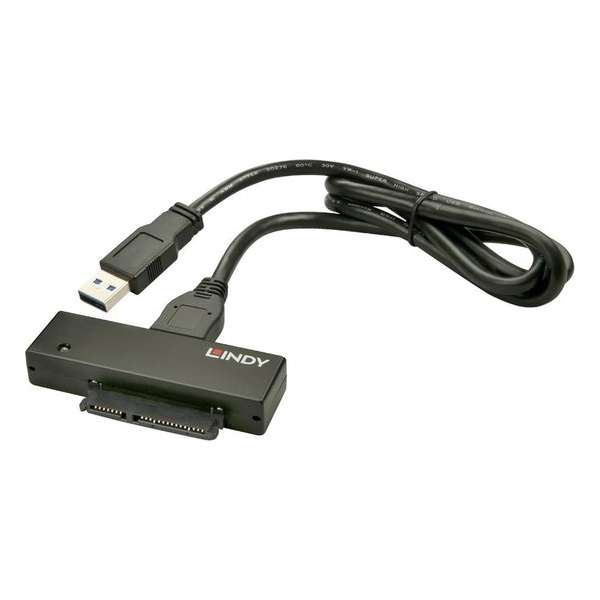 Lindy 42713 kabeladapter/verloopstukje USB 3.1 A SATA Zwart