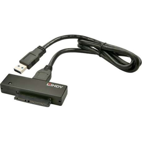 Lindy 42713 kabeladapter/verloopstukje USB 3.1 A SATA Zwart