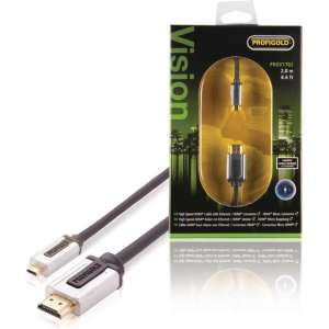 Profigold Prov1702 High Speed Hdmi-kabel met Ethernet Hdmi-connector - Hdmi Micro-connector 2,00 M Zwart