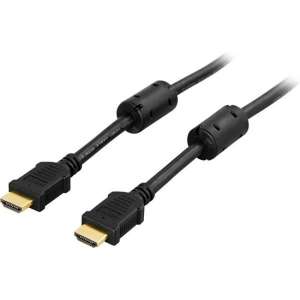 DELTACO HDMI-1080, High Speed HDMI met Ethernet, 1080i 60Hz, HDMI A mannelijk-mannelijk, verguld, 15m