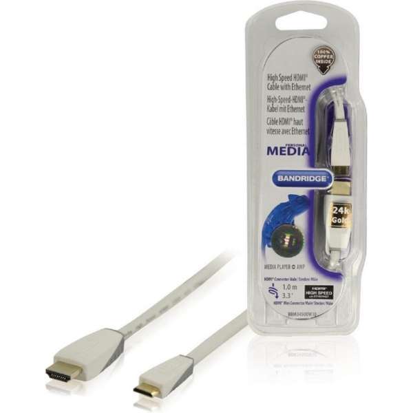 Bandridge Bbm34500w10 High Speed Mini Hdmi met Ethernet Kabel 1,00 M