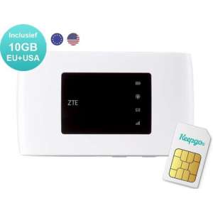 ZTE MF920U 4G Mobile Wifi + 10GB EU/USA Keepgo Prepaid Simkaart