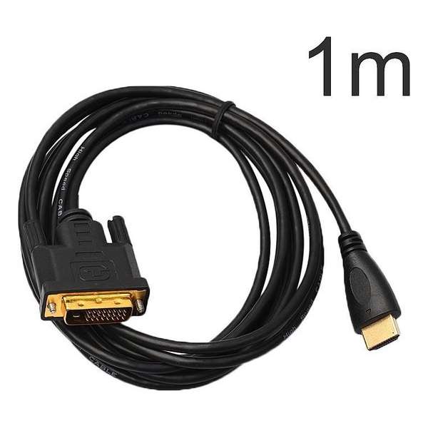 Gold-Plated DVI Naar DVI Verlengkabel - Male To Male - Monitor Kabel - Plug&Play - Gold-Plated - 90  Centimeter