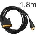 Gold-Plated HDMI naar DVI Kabel Adapter - Verloopkabel Converter Omvormer - Full HD 1080P Compatible - 1,8 Meter