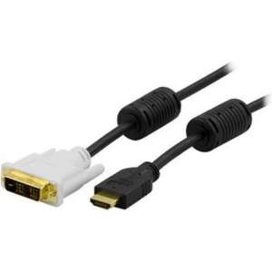 Deltaco HDMI-117, Kabeladapter van HDMI 19pin naar DVI-D Single Link Mannelijk, 10m