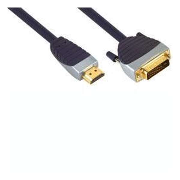 Bandridge Videokabel verguld - HDMI male naar DVI-D male - 5m - SVL1105