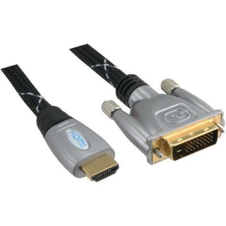 Q-link hdmi/dvi kabel premium quality | 2 meter | 25 pins male/male zwart