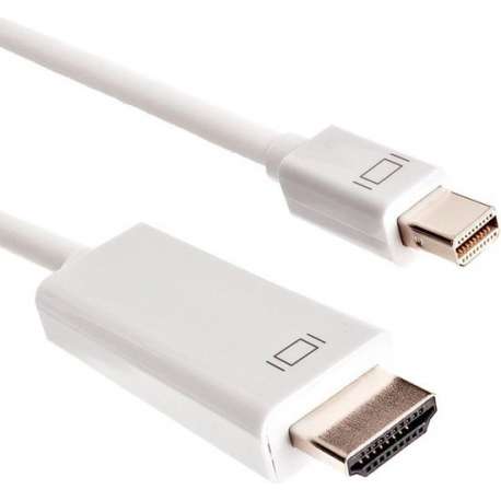 Dolphix Mini DisplayPort 1.1 naar HDMI 1.3 kabel (Full HD 1080p) / wit - 1,8 meter