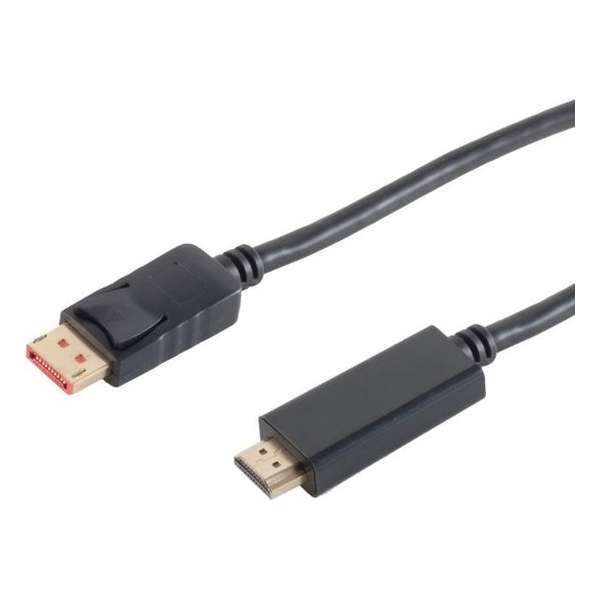 S-Impuls DisplayPort 1.4 naar HDMI 2.0 kabel (4K 60 Hz + HDR) / zwart - 1 meter