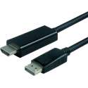 ACT AK3987 0.5m DisplayPort HDMI Zwart video kabel adapter