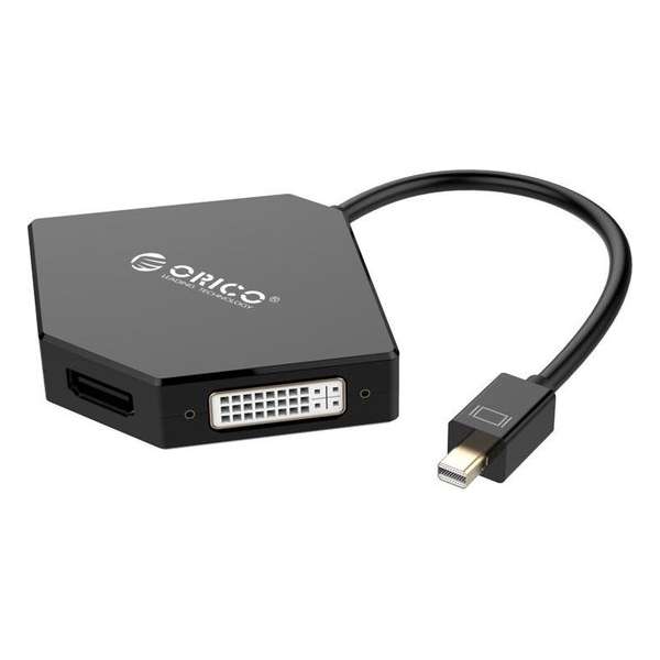 Orico Mini DisplayPort adapter 4K HDMI, VGA en DVI - Zwart