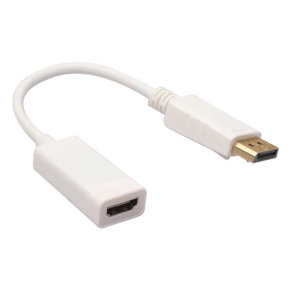 Full HD Displayport Naar HDMI Kabel Converter Adapter - Male / Female - DP To HDMI - Wit