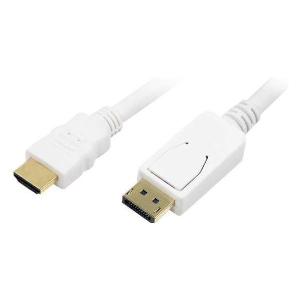 LogiLink DisplayPort 1.1 naar HDMI 1.3 kabel (Full HD 1080p) / wit - 2 meter