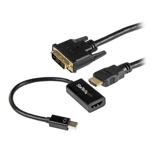 StarTech.com mDP naar DVI adapter set Actieve Mini DisplayPort naar HDMI Converter met 1.8 m HDMI naar DVI kabel