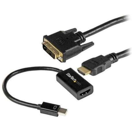 StarTech.com mDP naar DVI adapter set Actieve Mini DisplayPort naar HDMI Converter met 1.8 m HDMI naar DVI kabel