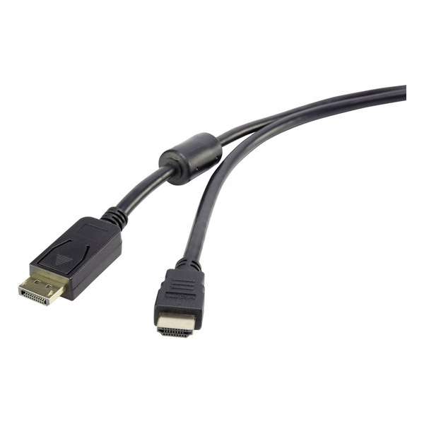 Renkforce DisplayPort / HDMI Aansluitkabel [1x DisplayPort stekker - 1x HDMI-stekker] 3 m Zwart