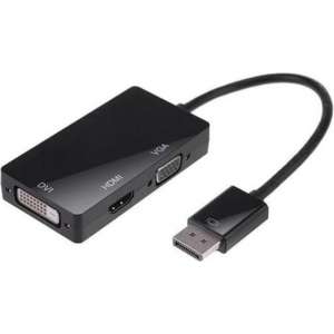 Dolphix DisplayPort 1.1 naar HDMI, DVI en VGA adapter / zwart - 0,15 meter