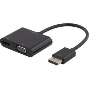 Deltaco DP-HDMIVGA3 DisplayPort naar HDMI en VGA adapter FullHD 1080p, 4K UHD, zwart