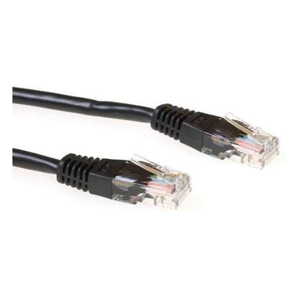 ACT CAT6 U/UTP netwerkkabel 1 meter - Zwart